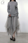 Marc Le Bihan 2590 series triple silk skirt collection French handmade MLB-2590-ZZHUI PEARL GREY